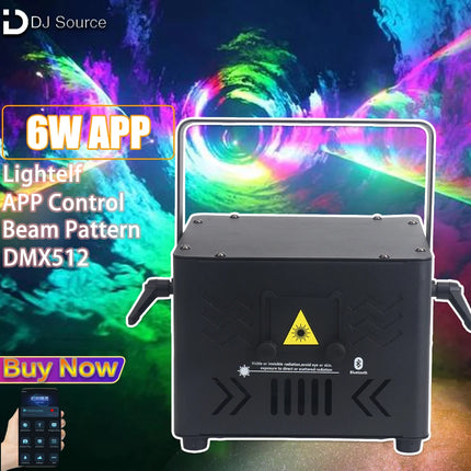 New Product 6W RGB Laser Light With Bluetooth APP Control DMX512 For DJ Disco Club 3D Animation Laser Projector Stage Effect