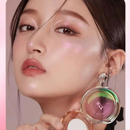 RMT High Gloss Chameleon Highlight Matte Purple Fine Powder Cream Blusher Shiny Face Brightening Integrated Plate ROMATIC Makeup