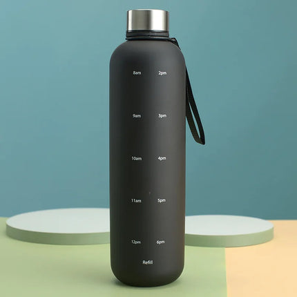 1L Water Bottles for Girls Kids Leakproof Gym Fitness Sports Bottle for Outdoor Travel, Camping Frosted Plastic Drinking Bottle