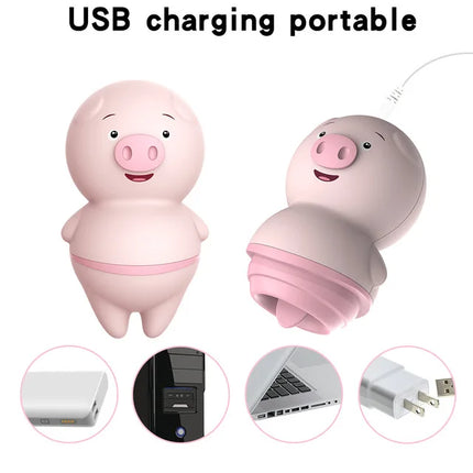 Tongue Licking Vibrator For Women 6 Modes Cute Sexy Pig Sex Toys Clit Stimulator G-Spot Nipple Female Masturbator Couples Toys