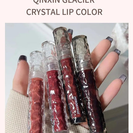 HERORANGEHR292 Glacier Rock Mirror Water Glazed Lip Glaze Moisturizes and Moisturizes, Forming a Film That Is Not Easy to Fade