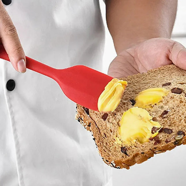 Silicone Scraper High Temperature Resistant Integrated Baking Tool Cream Cake Smoothing Spatula Non Stick Grade Dough Scraper