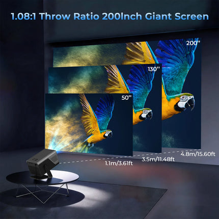 LynCast Outdoor Projector with WIFI 6 and Bluetooth 5.4, 1080P, 8K Support, Android 14, 1500ANSI, Home Theater, X7AR