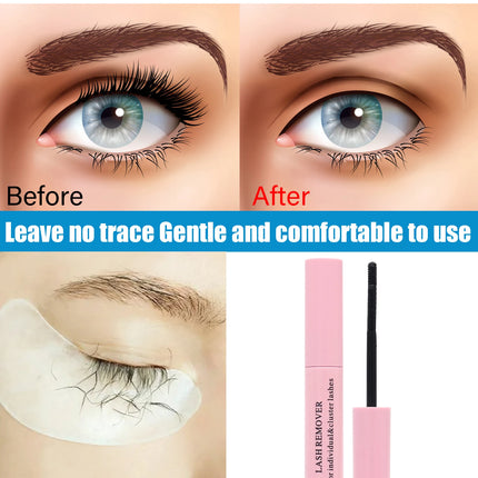 Non-Irritating Eyelash Glue Remover Gentle Eye Makeup Dissolver for Fake Eyelashes Mascara Quick Removal Gel Hypoallergenic