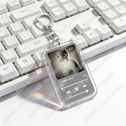 Popular French Rapper JUL Music Songs Keychains for Women Accessories Bag Oh Qu'elle Est Belle Code Keyings Jewelry Fans Gifts