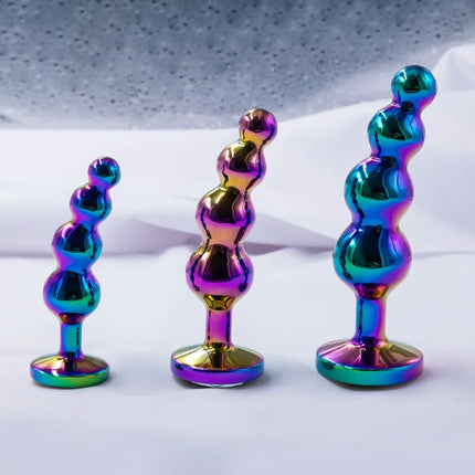 Metal Anal Plug Prostate Massager Anal Beads Butt Plug Metal Dildo G-spot Stimulating Sex Toys for Men and Women But Plug