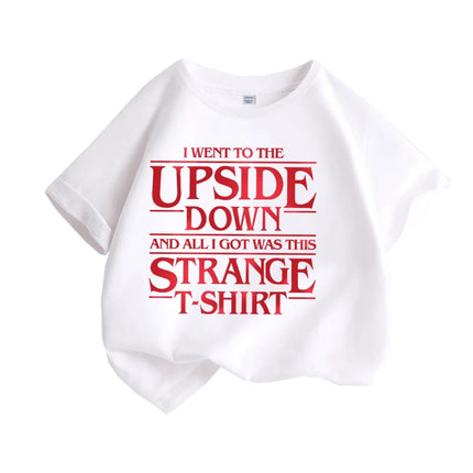 Kids Stranger Themed T Shirt Upside Down Inspired Graphic Tee Youth Short Sleeve Casual Cotton Top for Boys Girls Children