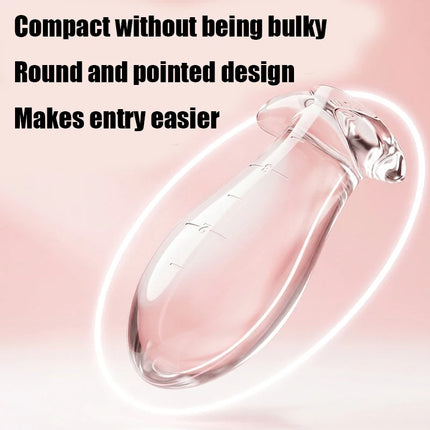 Large Crystal Clear Silicone Dragon Egg Anal Plug with Size Markings Soft Flexible Prostate Massager for Men And Women