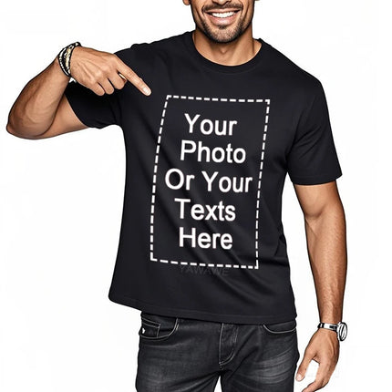 Your Design Here T Shirts Cotton Custom T-Shirt Make Your Design Logo Text for Men and Women Personalized T-shirt Summer Presents
