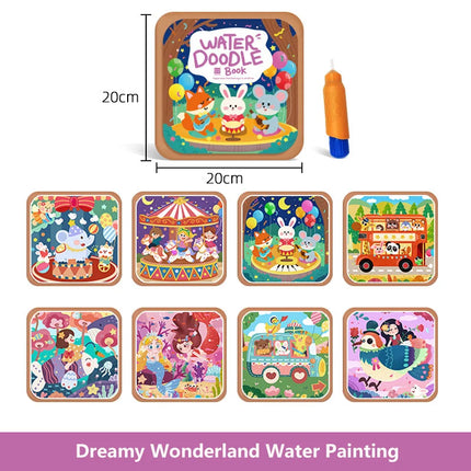 Magic Water Drawing Book Children's Montessori Reusable Coloring Book, Sensory Early Educational Learning Painting Toys for Kids