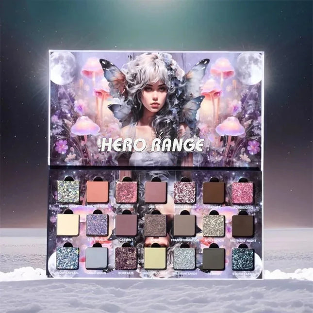 21-Color Chameleon Flashing Eyeshadow Palette Cold Moon Multi-functional Matte Shimmer Glitter Pigments Long-lasting Makeup