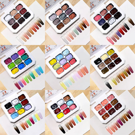 LIMEGIRL 7in1 Nail Gradient Gel Kit Long-lasting Nail Gel Polish Hybrid Color High Texture Gradient Nail Gel for Nail Salon Art