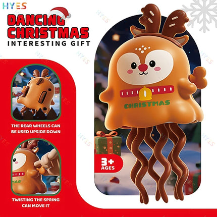 HYES Christmas Wind-up Toys Cute Santa Claus Deer Dancing Clockwork Toy Xmas Party Favors Funny Christmas Gift for Kids Adults