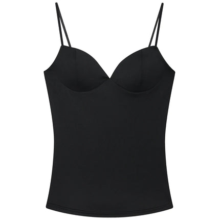 HXAO Burgundy Slip Top Women Summer Sexy Corset Tanks & Camis Fashion Sleeveless Backless Bra Top Chic Elegant Bustier Camisole