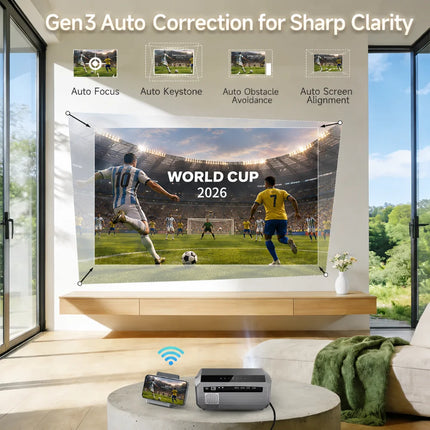 CAIWEI A10Q 4K Beam Projector 4000 ANSI Google TV for movies Full HD 1080P Android 14 Home Theater Auto Focus Portable Projector