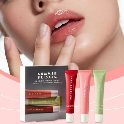 SUMMER FRIDAYS Lipstick three piece set deeply moisturizes lips locks water soothes brightens lips dry non greasy
