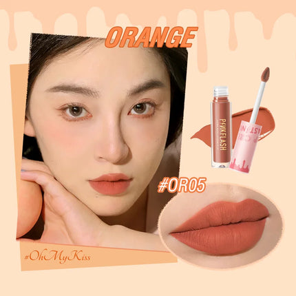 PINKFLASH Lipgloss Matte Lipstick Soft Moisturizing Red Nude Pink Melting Lip Cream Waterproof Makeup Not Fade Lip Gloss Liptint