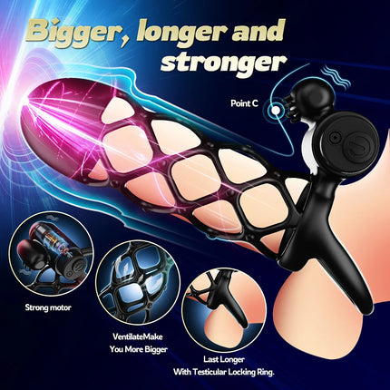 Bluetooth Penis Vibrator for Men Masturbator Sex Machine Penis Delay Trainer Cock Ring Glans Massager Male Adult Sex Toys