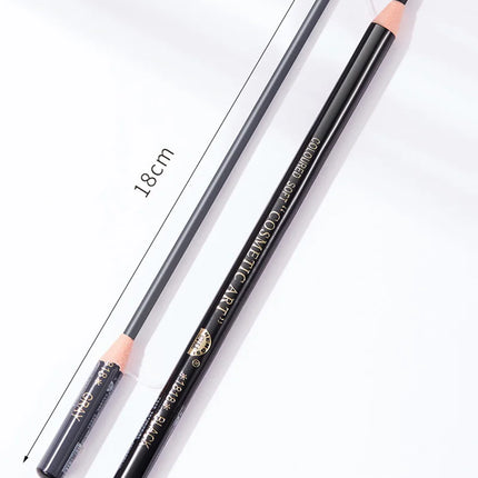 12PCS High Quality Pull Eyebrow Pencil Black Leather Makeup Wild Line Eyebrow Pencil Waterproof Hard Core Flat Head Pencil