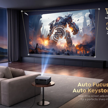 FHD 1080P Projector Bluetooth WiFi Projector Netflix Officially & AI Auto Focus 1500 ANSI 30000 lumens Auto-focus 4K Support