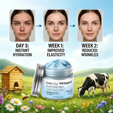 Copper Peptides PDRN GHK-Cu Beef Tallow for Skin Blue Balm Manuka Honey Face and Body Moisturizer Mature Dry & Sensitive Skin