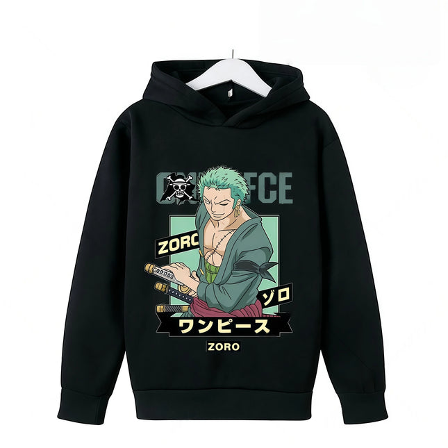 One Piece Fleece Clothing Kids Cute Cartoon Thick Hoodie Luffy Anime Hoodies Fashion Clothes Sweatshirt Boys Girls Outfits Gifts