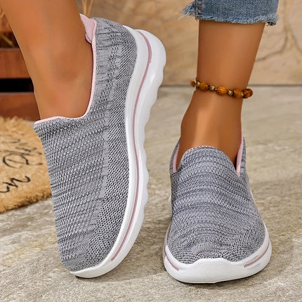 Breathable Women's Slip-On Sneakers Soft Sole Comfortable Lightweight Casual Shoes for Everyday Walking Low Top