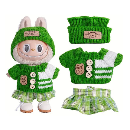 For Labubu accessories Sitting Party Series Classic Dress Grid For Labubu outfit Kid Gift Labubu clothing labubu clothes