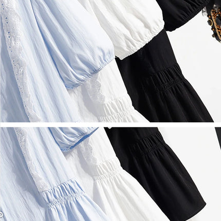 Plus Size Lace Blouse and Shirt Women Summer Blouse Women 2025 New Arrival Short Sleeve O Neck Collar Casual Women's Blouses