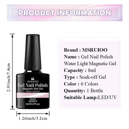 8ml Water Light Cat Magnetic Gel Nail Polish Shiny Effect Semi Permanent Soak Off UV LED Gel Varnish Manicure DIY Nail Supplies