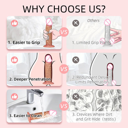 5 Sizes Realistic Dildo Sex Toys for Women Soft Huge Penis Suction Cup Thick Anal Dildo Adult Masturbator Cock Dick Butt Plug