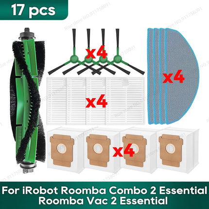 Compatible for iRobot Roomba Combo 2 Essential, Roomba Vac 2 Essential, Roomba 104 / 105 Combo Accessories Main Brush Filter