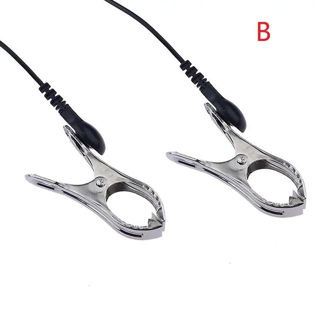 New Adult Games Electric Shock Set Nipple Clip Chain Nipple Clamps Adjustable Nipple Clamps For Exciting Sexual Pleasure