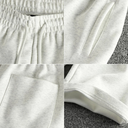 2025 Autumn New American Retro Solid Color Knitted Sweatpants Men's Simple Elastic Waist Drawstring Sport Casual Loose Pants