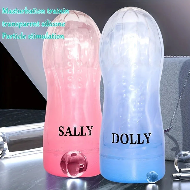 Silicone male masturbator, adult male sex toy, transparent masturbation cup with suction pocket vaginal sex toy