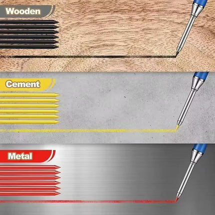 Solid Carpenter Pencil Set Mechanical Woodworking Tools with Refill for Carpentry Marking And Scriber Construction Job E