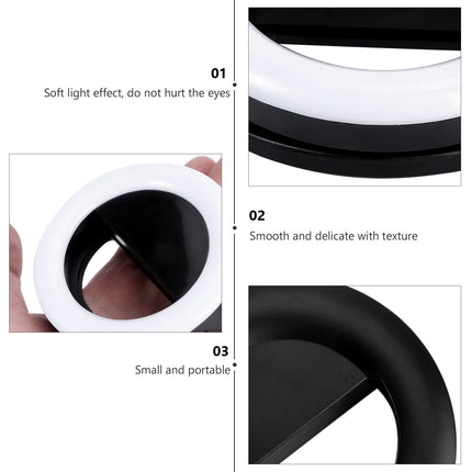 1Set Adjustable LED Ring Light Makeup Fill Light for Video Chat Live Streaming Photography Selfie Brightening Face Slimming