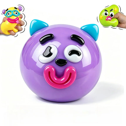 Popular New Creative Dog Facechanging Kneading Soothingball Soft Rubber Breathable Toy Children's and Adult Stressrelieving Tool