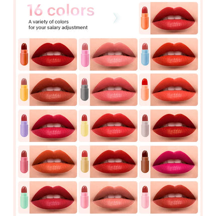 6pcs/set Long Lasting Star Mini Lipstick, Candy Color Matte Velvet Mist Portable Waterproof Lipstick Set