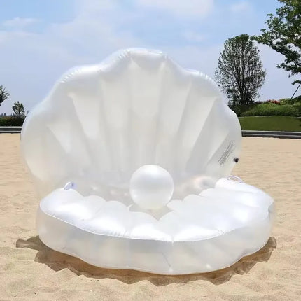 Kids Adult Giant Inflatable Toy Seashell with Pearl Ball Swim Pool Float Inflatable Toys Bed Outdoor Summer Beach Party Mattress