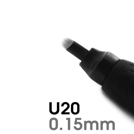 New 5/10/50PCS  Sterilized Permanent Makeup Eyebrow Tattoo Tools 0.15/0.18mm Disposable Microblading Pen with U Blades