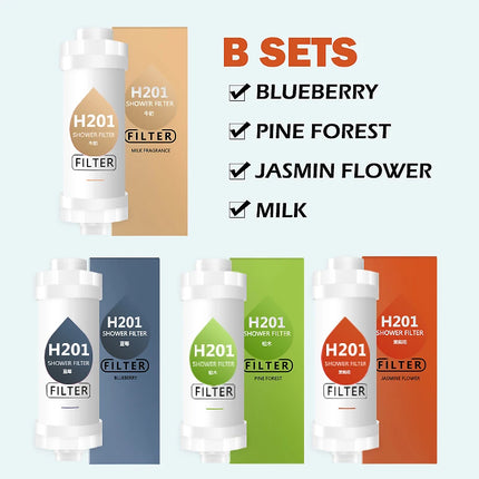 Scented Shower Head Filter,Water Softener, Soft& Improve Hair / Skin Fragrance Chlorine Removal,Bathroom Accessories