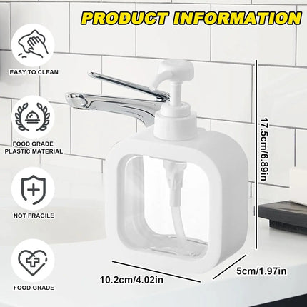 300ML Panda Bear Bubu Dudu Transparent Soap Dispensers Refillable Portable Empty Bottle Shower Gel Detergent Dispensing Bottle