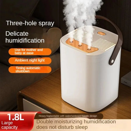 USB Connected Three Nozzle Humidifier 1.8L Large Capacity 3-Gear Adjustment Essential Oil Diffuser With LED Night Light
