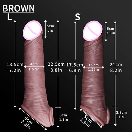 Silicone Peni Sleeve Realistic Penis Enlarger Sleeve Male Dildo Sleeve with Cock Ring Men Penis Cover Prolong ejaculati Sex Toys