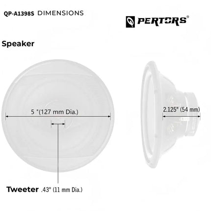Q-PERTORS 4-way Coaxial Car Audio Speakers Maximum Power 450W 5-1/4 Inch round One Pair for Front Door Speakers