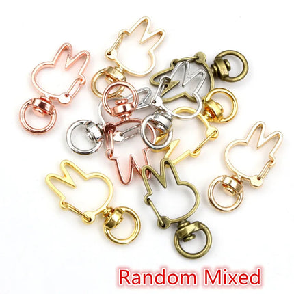 10pcs Cat Heart Snap Hook Trigger Clips Buckles For Keychain Lobster Lobster Clasp Hooks for Key Ring Clasp Jewelry Supplies