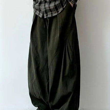 Harajuku Pants Man Baggy Pants Wide Leg Sweatpants Vintage Casual Straight Trousers Streetwear Cotton Japanese Summer