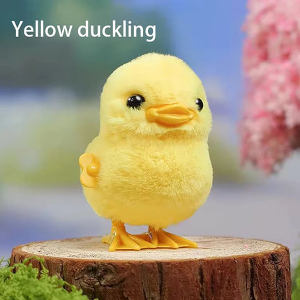 1-Pack Cute Jumping Chicken and Duck Wind-Up Toy, Simulated Plush Interactive Small Animal Toy, Birthday Gift