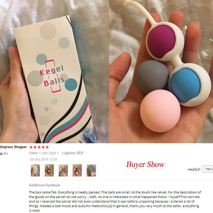 Silicone Vaginal Ball Kegel Exerciser Pelvic Floor Muscle Trainer Venus Ball  Exerciser Pelvic Floor Built-in Metal Ball Sex Toy